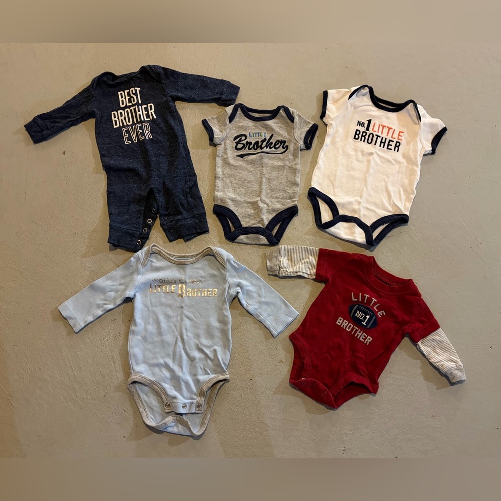 Little Brother Onesies and Best Brother Ever Long Sleeve/Pants Romper